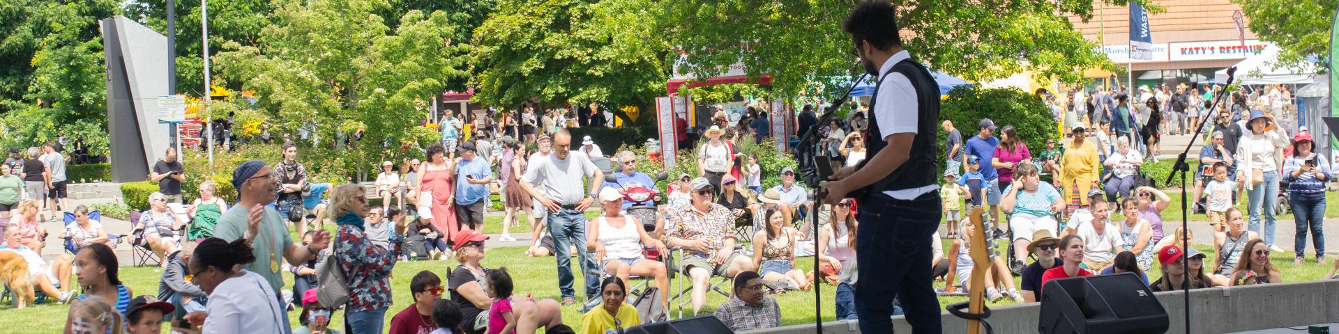 Singing performing at Douglas Park